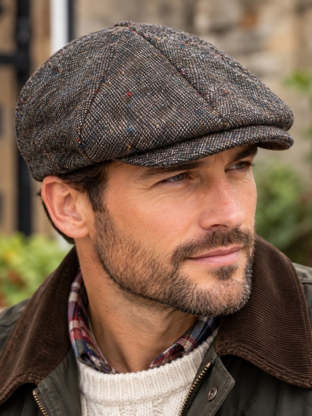 Vintage Antartex Pure New Wool Tweed Flat Cap Newsboy Hat Mens L 59-60cm Scotlan
